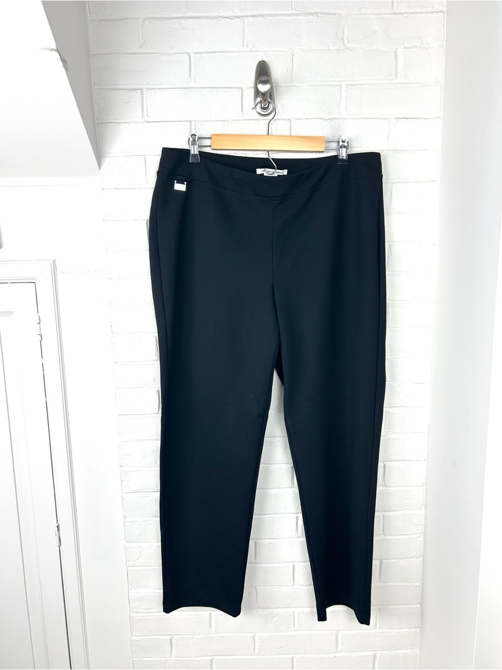 Zac & Rachel Black Stretch Ponte Knit Pants Plus Size 1X